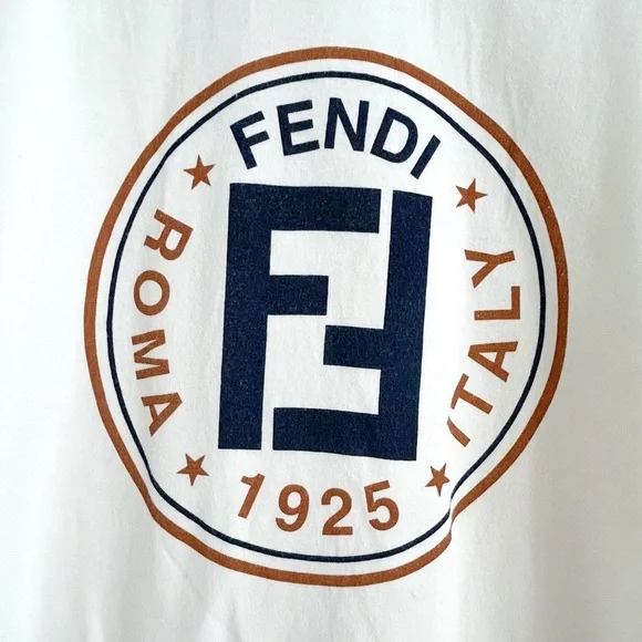 FENDI Vintage Y2K 2000s Logo Print Tee-Shirt Excellent Size Medium - Picture 4 of 5